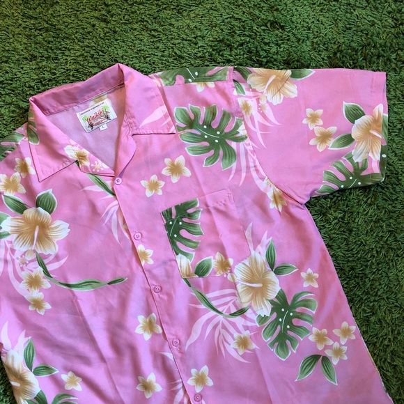 Pink Hawaiian Button Up - Picture 2 of 3